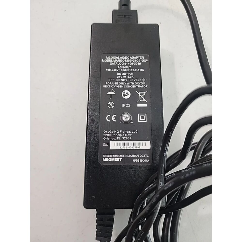 Genuine Oxygo Next for Oxygen Concentrator AC/DC Adapter Mango 120S-24CB-OXY